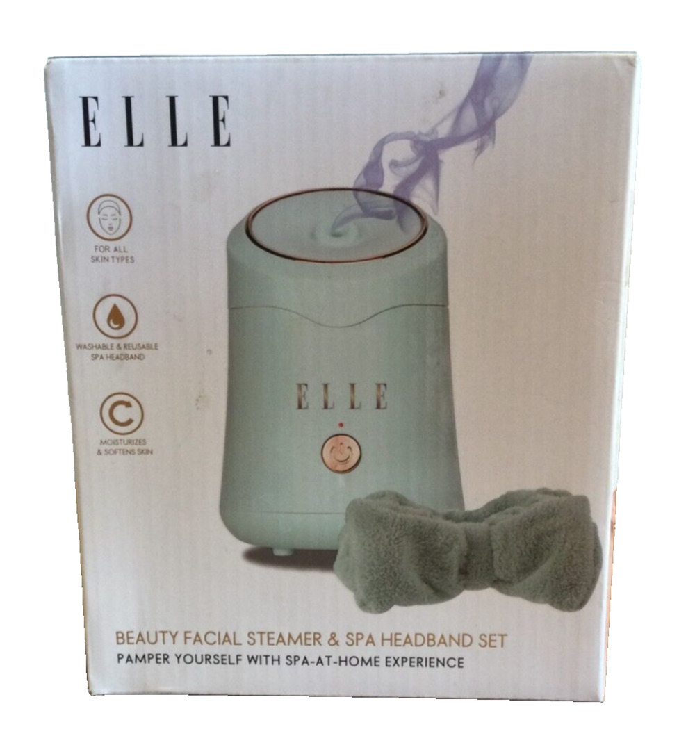 Elle Beauty Facial Spa Steamer & Headband Set Deep Cleanser Mist Steam Equipment